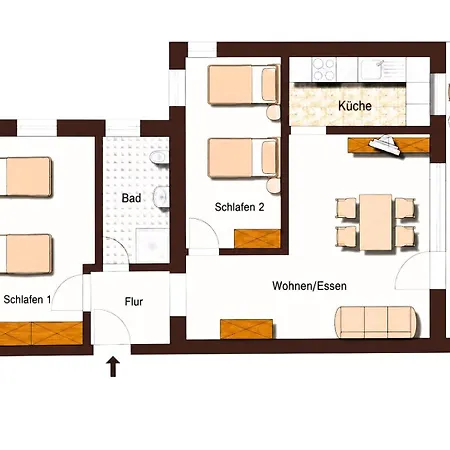 Monteurwohnung mit 2 Schlafzimmern * Creglingen